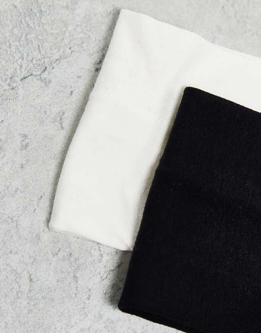 Monki 2 Pack Jersey Headband In Black And White