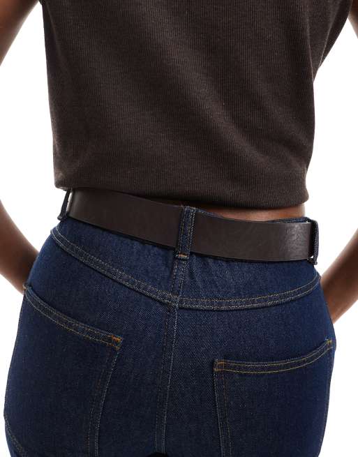 My Accessories Chunky Rose Buckle Belt In Brown And Bronze