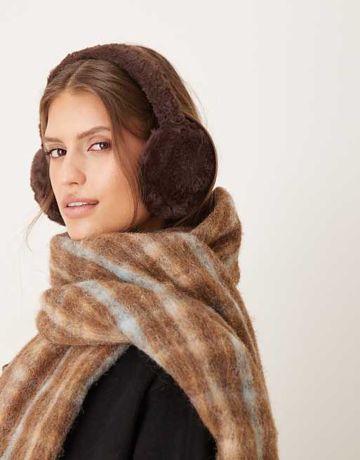 My Accessories faux fur earmuffs in brown