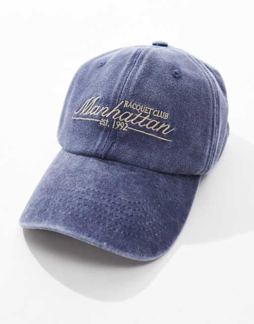 My Accessories Manhattan Baseball Cap In Washed Navy