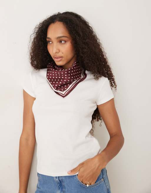 My Accessories Polka Dot Neck Tie In Burgundy