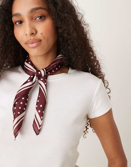 My Accessories polka dot neck tie in burgundy