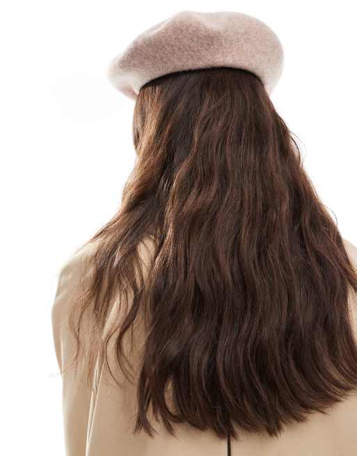 My Accessories Wool Beret In Oatmeal