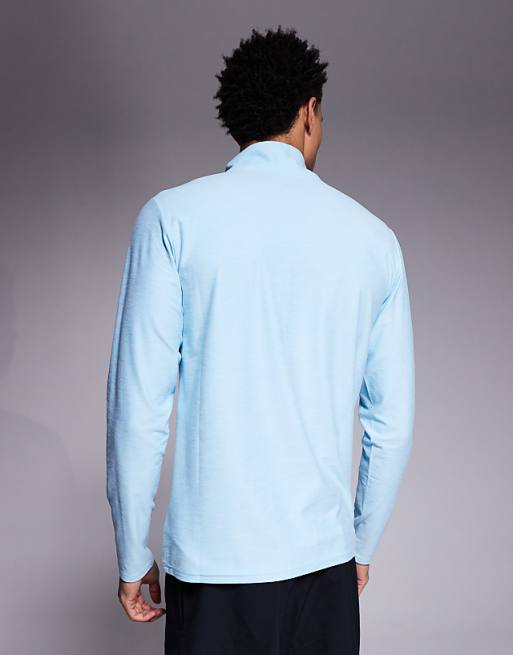 New Balance 1/4 Zip Top In Light Blue