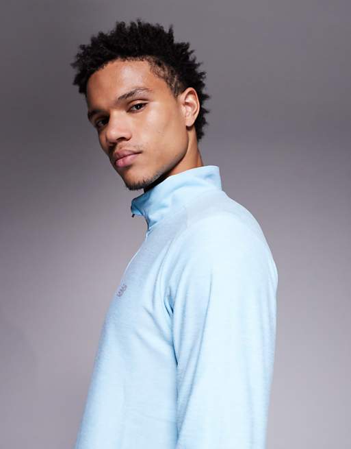 New Balance 1/4 Zip Top In Light Blue