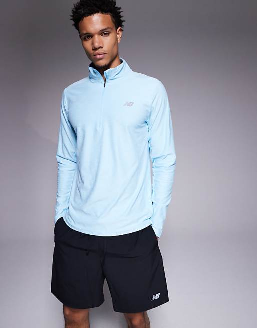 New Balance 1/4 zip top in light blue