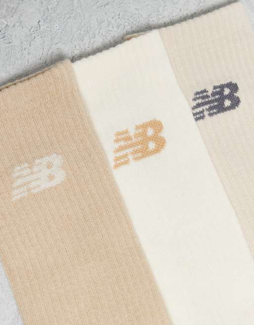 New Balance 3 Pack Everyday Crew Socks In Neutrals