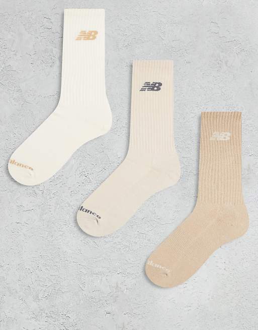 New Balance 3 pack everyday crew socks in neutrals