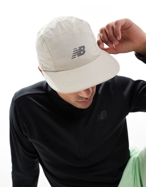 New Balance 5 Panel Performance Cap In Off White