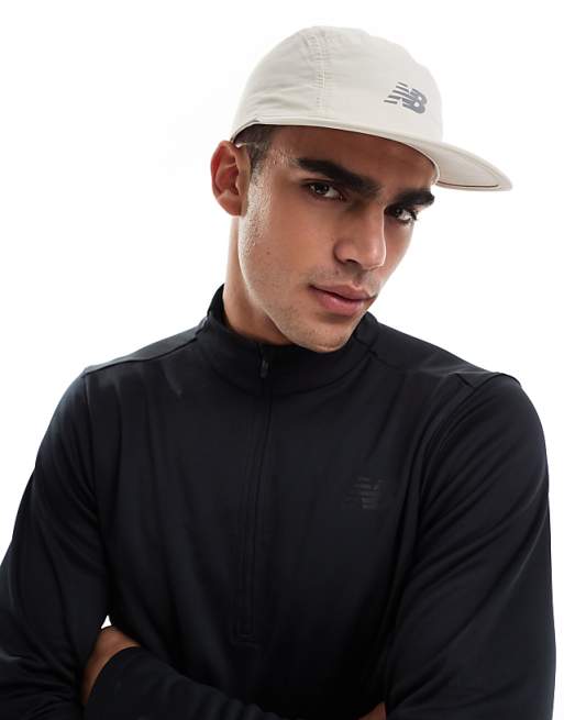 New Balance 5 panel performance cap in off white