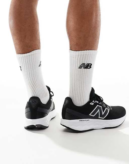 New Balance 520 Running Trainers In Black And White