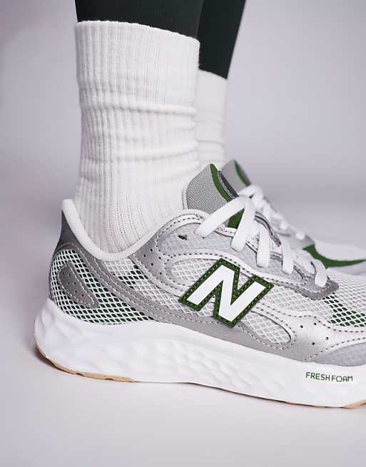 New Balance Arishi Running Trainers In Silver And Green