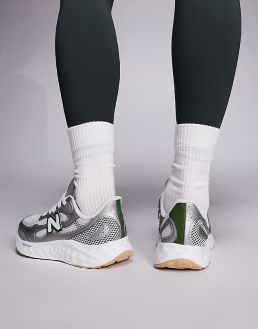New Balance Arishi Running Trainers In Silver And Green