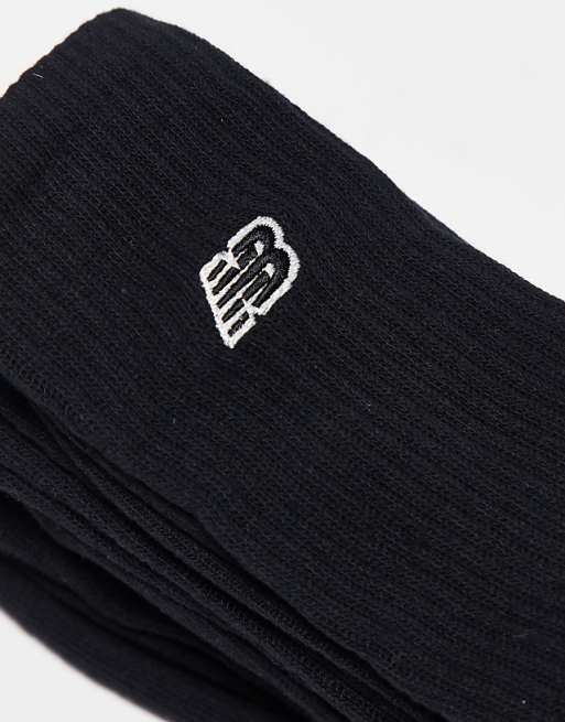 New Balance Embroidered Logo Crew Socks 3 Pack In Black