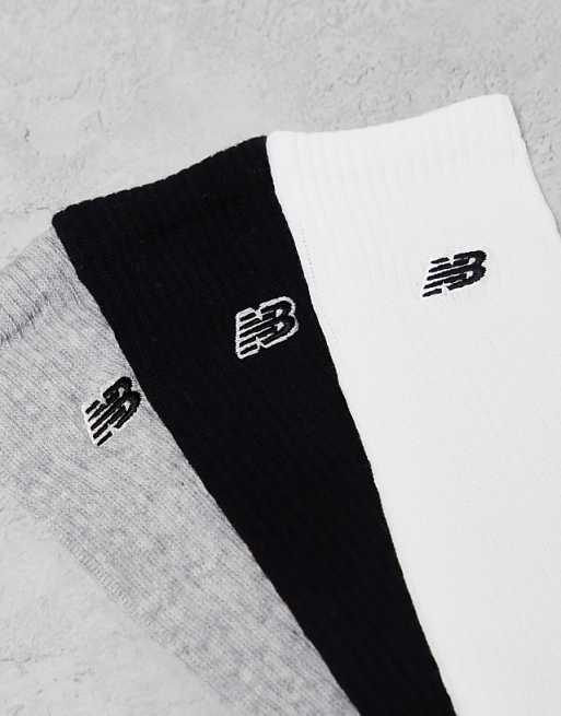New Balance Embroidered Logo Crew Socks 3 Pack In Multi