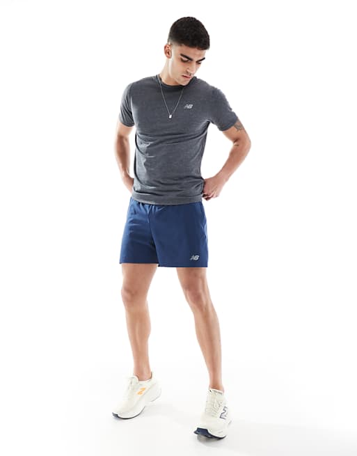 New Balance Essentials 5 Inch Shorts In Navy