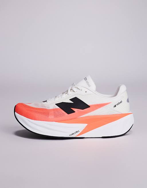 New Balance Fuelcell Rebel V5 Mens Running Trainers In Bright Red And White