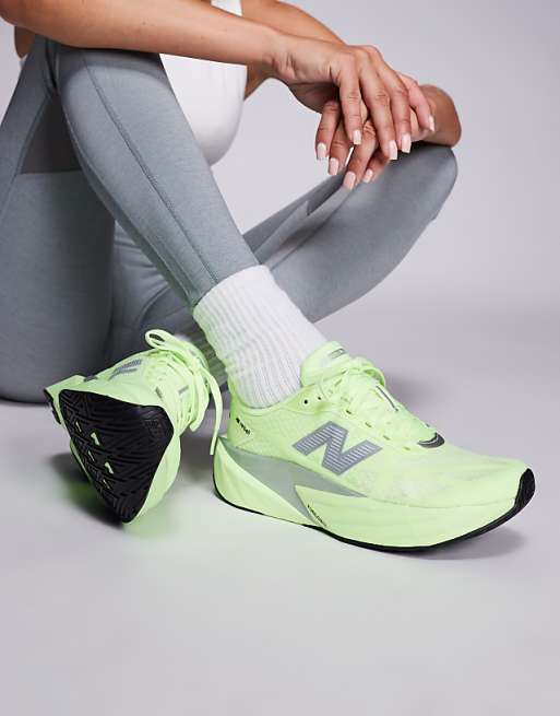 New Balance Fuelcell Rebel v5 womens running trainers in volt yellow