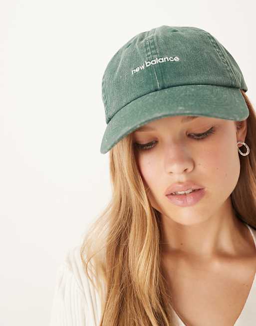 New Balance linear cap in washed green
