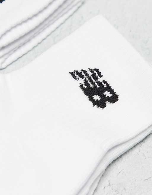 New Balance Logo Ankle Sock 3 Pack In White