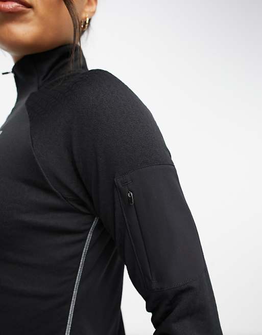 New Balance NB Heat Grid Long Sleeve Half Zip Top In Black