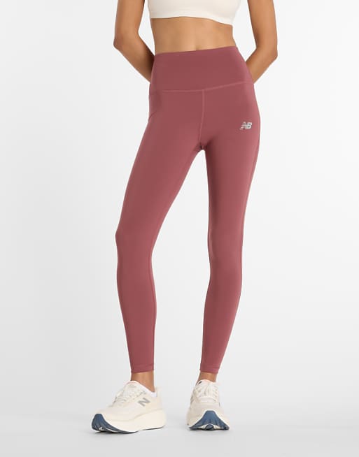 New Balance Nb sleek high rise legging 25" in washed burgundy