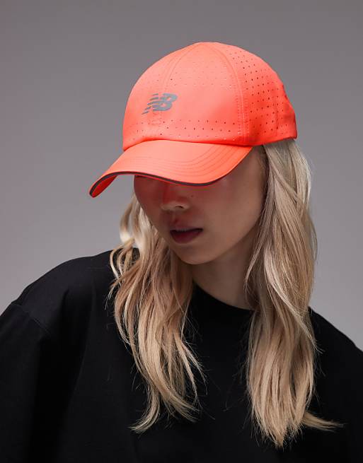 New Balance performance cap in neon red
