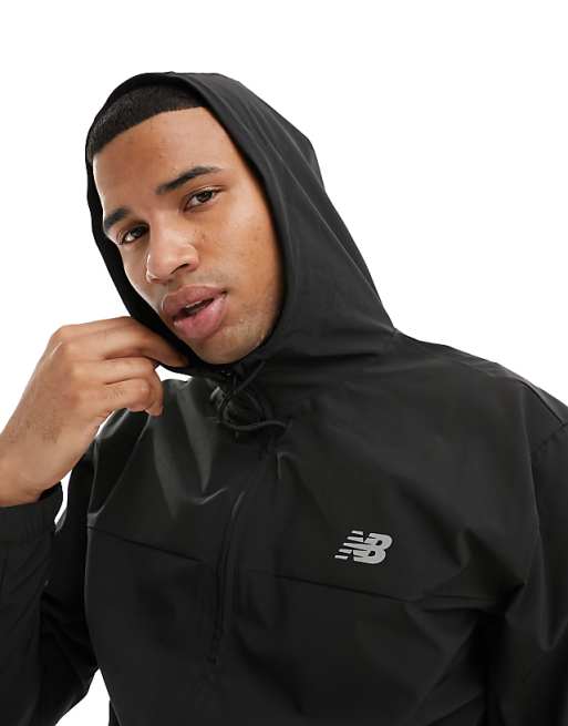 New Balance Performance Full Zip Woven Jacket In Black