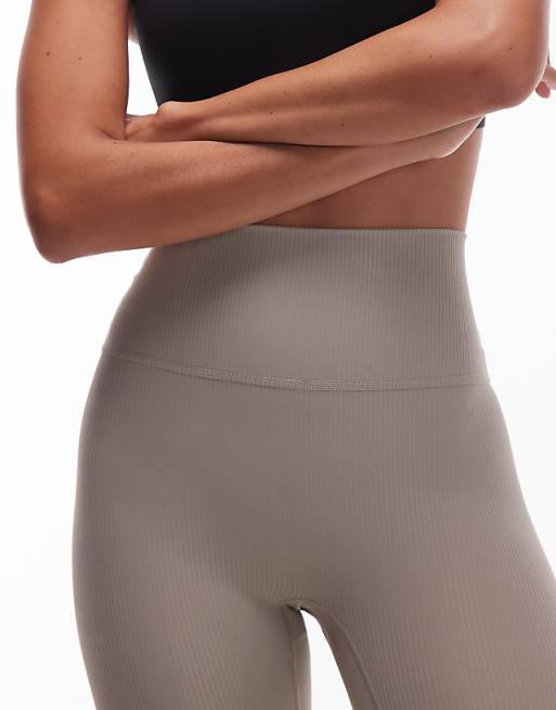 New Balance Ribbed High Rise Legging 27" In Arid Stone
