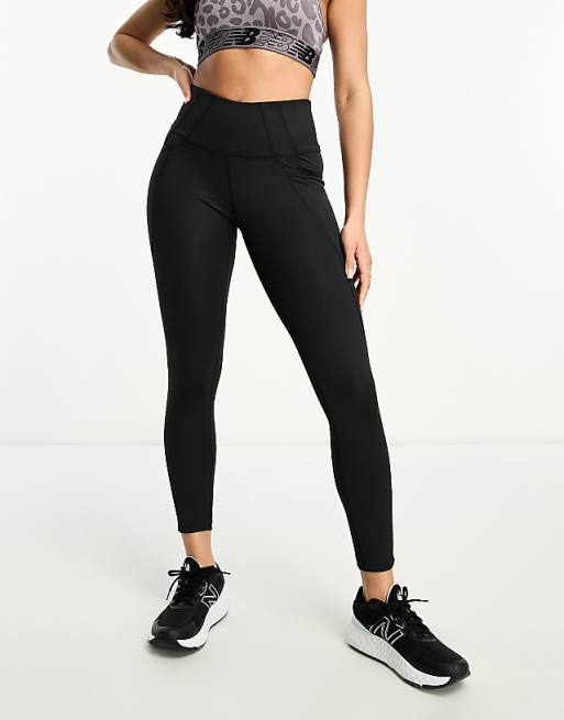 New Balance Shape Shield 7/8 High Rise Pocket Leggings In Black
