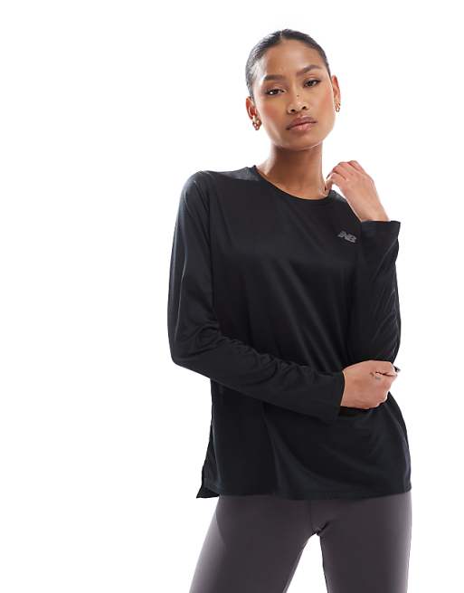 New Balance Sport Essentials long sleeve t-shirt in black