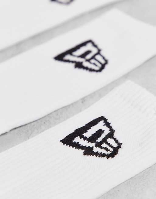 New Era Flag Logo 3 Pack Socks In White