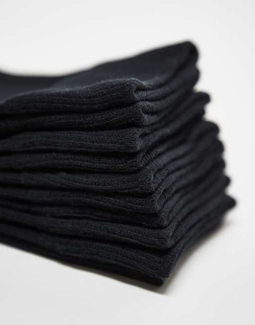 New Look 5 Pack Plain Socks In Black