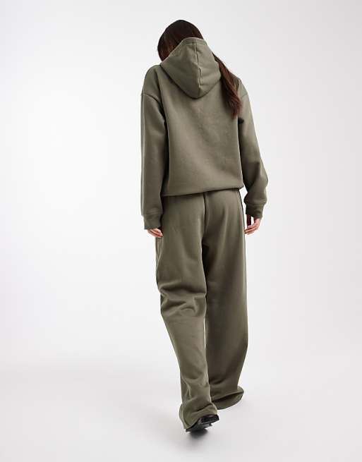 New Look Wide Leg Jogger In Khaki