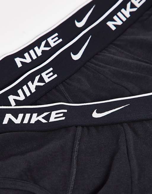 Nike 3 Pack Cotton Stretch Briefs In Black