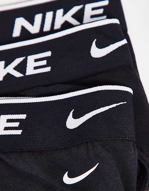 Nike 3 Pack Cotton Stretch Briefs In Black