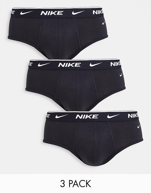 Nike 3 pack cotton stretch briefs in black