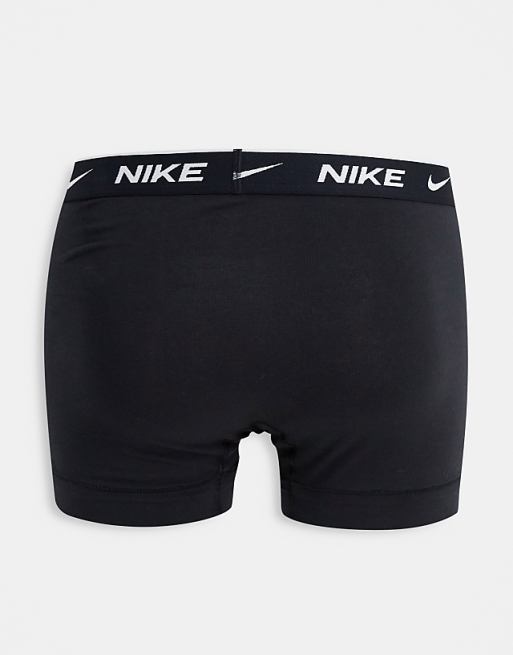 Nike 3 Pack Cotton Stretch Trunks In Black
