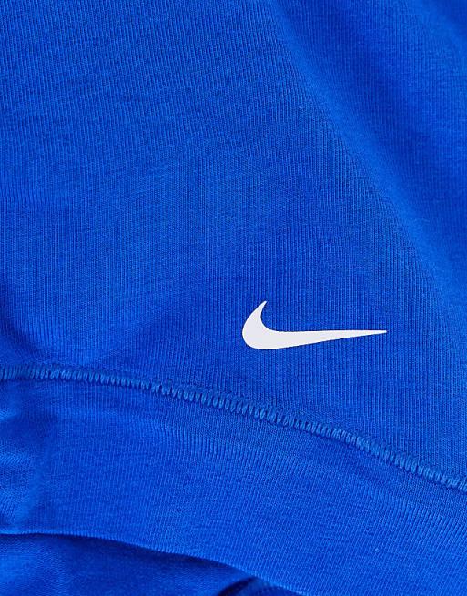 Nike 3 Pack Cotton Stretch Trunks In Black/navy/blue