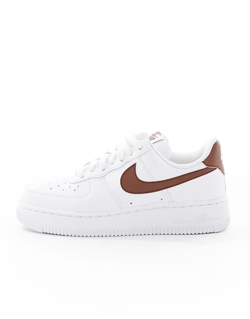 Nike Air Force 1 '07 NN Trainers In White And Brown