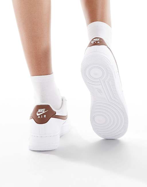 Nike Air Force 1 '07 NN Trainers In White And Brown