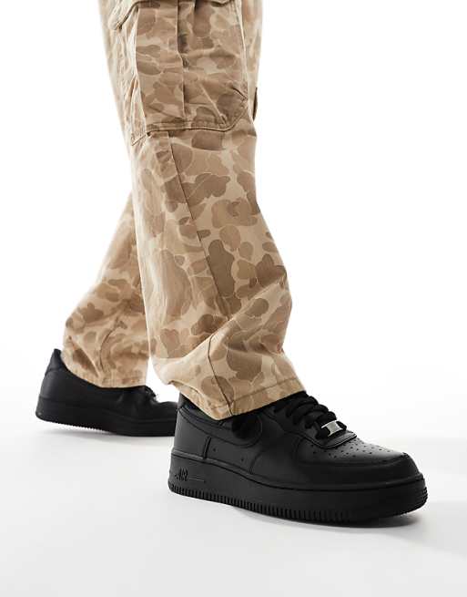 Nike Air Force 1 '07 Trainers In Triple Black