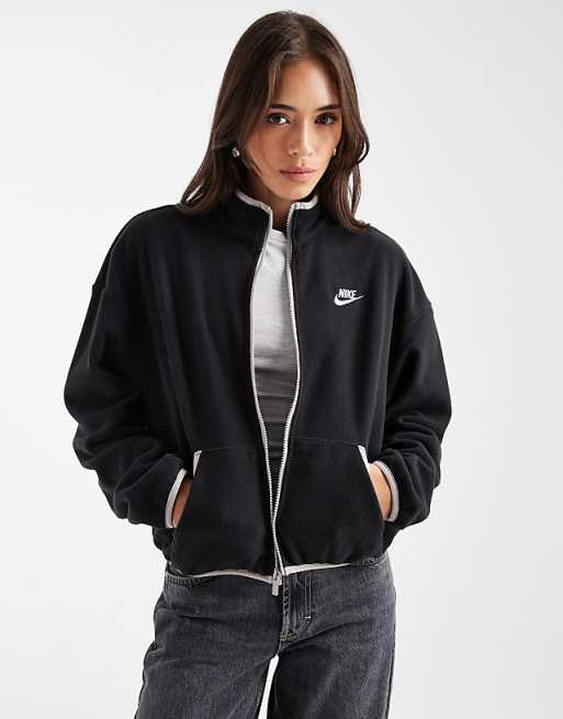 Nike Club polar fleece jacket in black