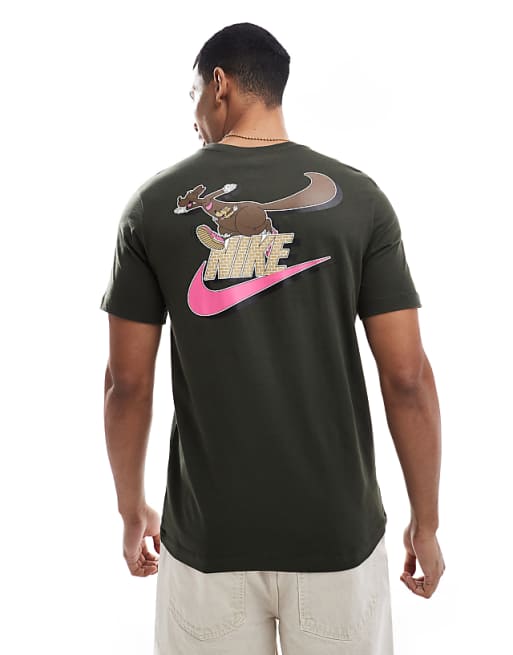 Nike Club varsity t-shirt in dark green