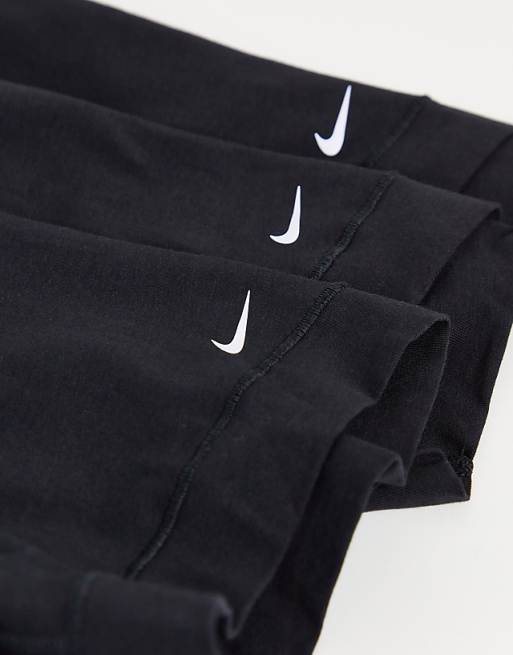 Nike Cotton Stretch 3 Pack Boxer Briefs In Black