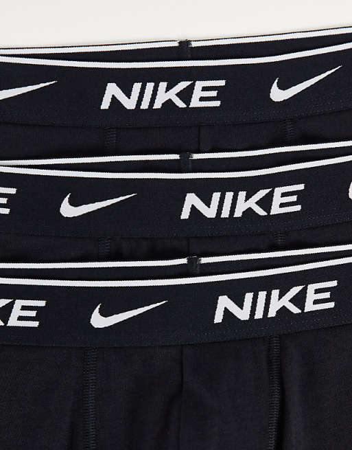 Nike Cotton Stretch 3 Pack Boxer Briefs In Black