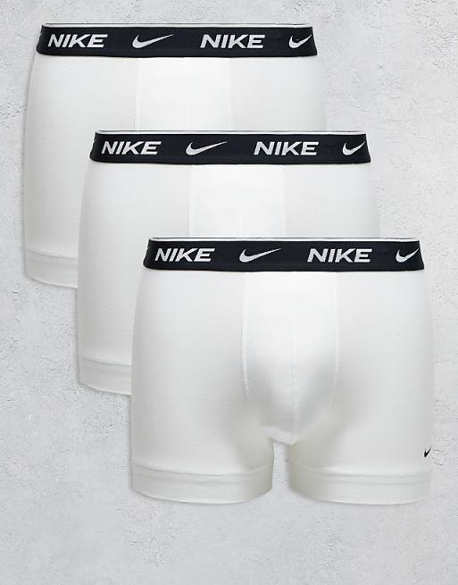 Nike cotton stretch 3 pack boxer briefs in white