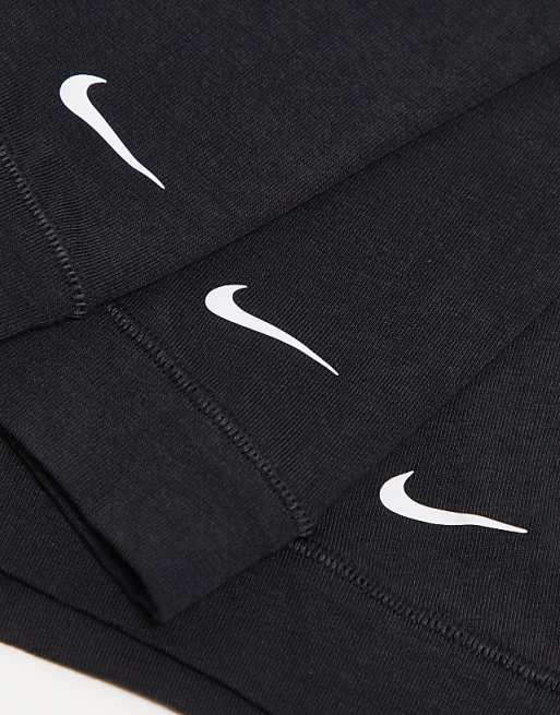 Nike Cotton Stretch 3 Pack Trunks In Black With White Waistband