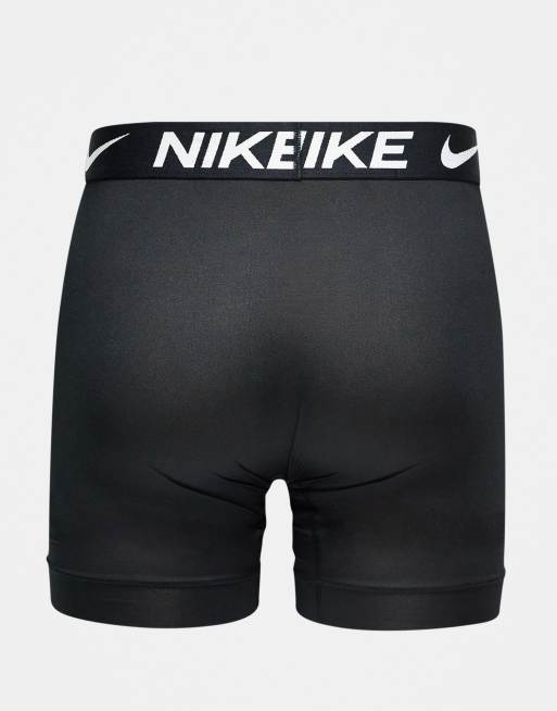 Nike Dri-Fit Essential Microfibre 3 Pack Long Boxer Briefs In Black