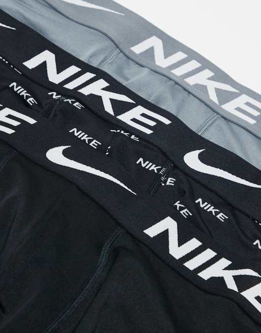 Nike Dri-Fit Essential Microfibre 3 Pack Long Boxer Briefs In Multi